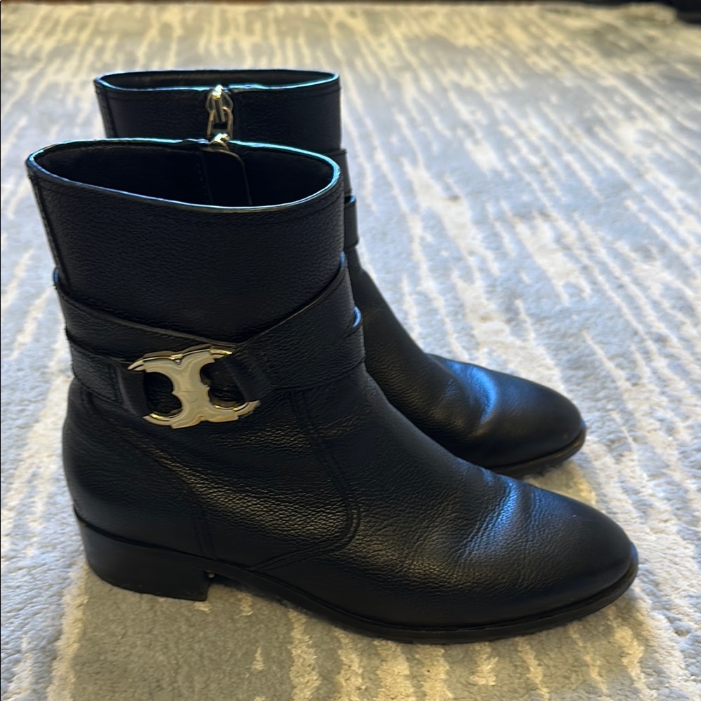 Black Leather Ankle Boots